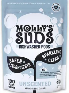 Dishwasher Pods | Clean Dishwasher Detergent, Cuts Grease & Rinses Clean (Residue-Free) for Sparkling Dishes | 120 Auto-Release Tabs (Unscented)