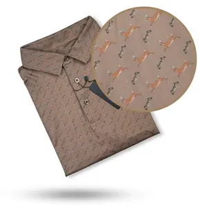 Vintage Jumpin’ Buck”Pattern Golf Polo Shirt Short Sleeve Outdoors All-Over Print