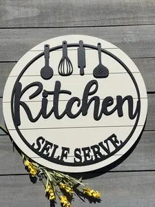 Kitchen Sign, Self Serve Kitchen Sign, Funny Kitchen Sign, Kitchen Decor