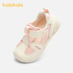 Balabala Kids Breathable Mesh Sandals Lightweight Summer Walking Shoes with Anti-Collision Toe Cap & Secure Hook-And-Loop Straps for Safety & Comfort