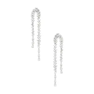 SHASHI Pear Diamond Drop Earring in Silver