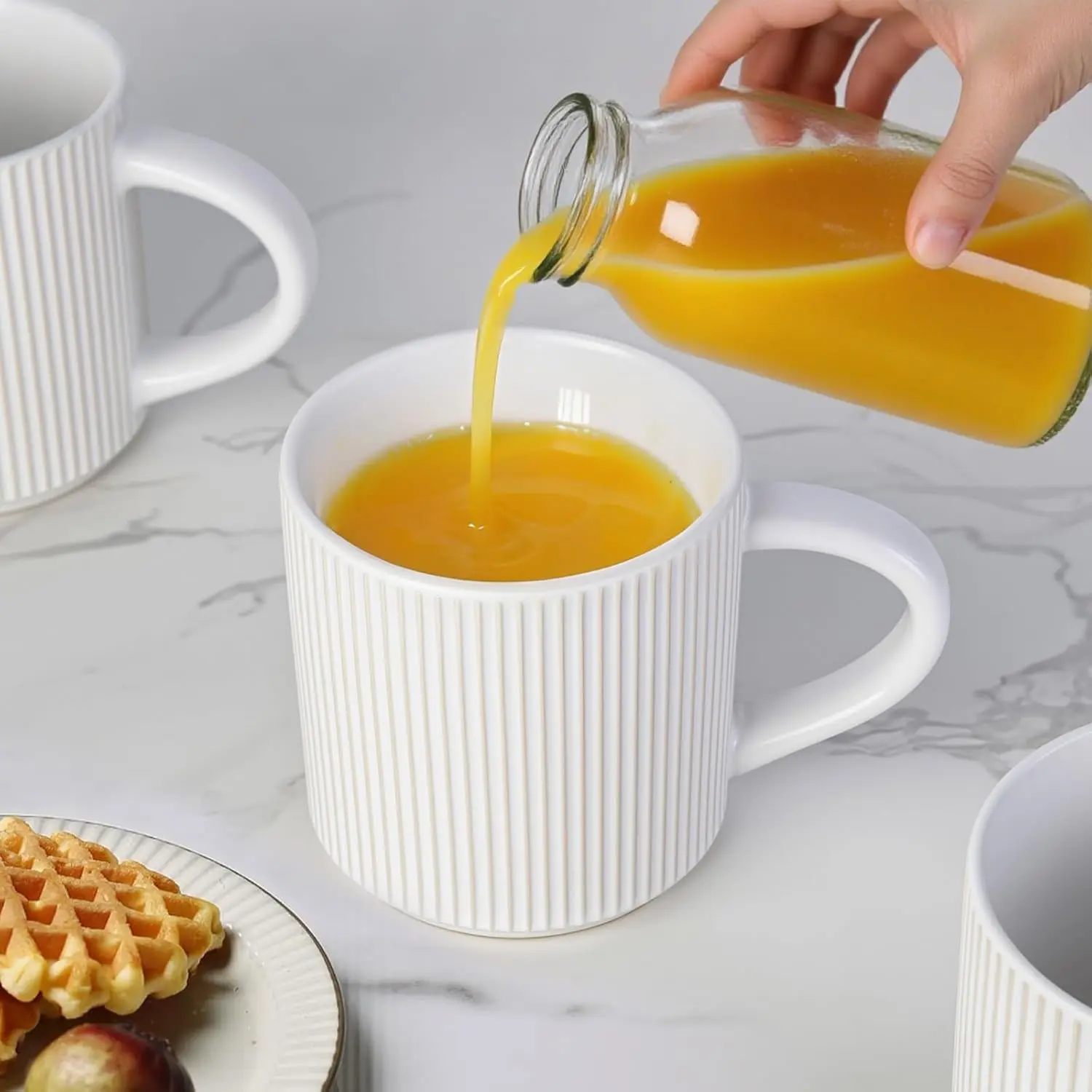 Matte White Coffee Cup 4-Piece Set, 12 Oz Mug with Handle, Ceramic  Stoneware Dining Coffee Cup, Ceramic Mug Set Suitable for Coffee, Tea, Hot  Cocoa, Milk, Microwave and Dishwasher Safe - TikTok Shop