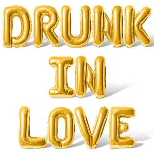 Letter Balloons - DRUNK IN LOVE 16" Inch Alphabet Letters Foil Mylar Balloon Bachelorette Party Banner