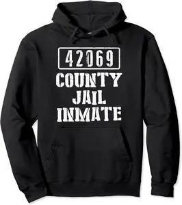 County Jail Inmate 42069 Halloween Costume Outlaw Bandit Pullover Hoodie - Peterbauti Shop 49B07YSQ7B4J