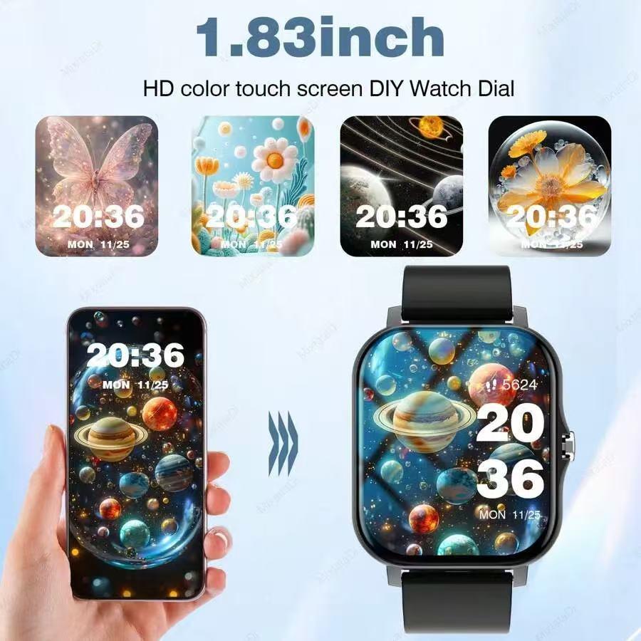 MixtataDi Smart Watch,Multifunctional Sports Smartwatch, Wireless Calls/Wireless Music, Message Notification,Customizable Watch Faces, Multiple Sports Modes, Compatible With Android,Unisexo