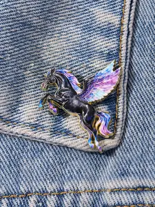 Black Horse Enamel Brooch Pin fashion Decorative Brooches Ornaments Lapel Bag Badges Jewelry Gifts Clip