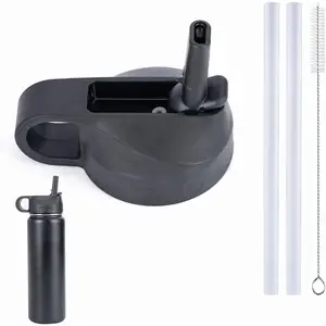 Straw Lid Compatible With Thermoflask 18OZ/24OZ/32OZ/40OZ/64OZ Water Bottle, Water Bottles  With 2 Straws and 1 Straw Brush, Straw Lid Compatible WithThermo flask