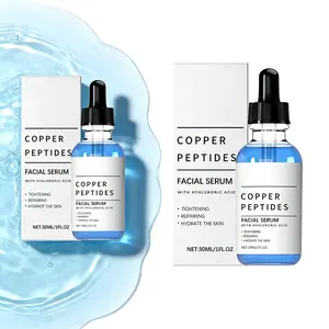 GHK-Cu Copper Peptide Serum with Hyaluronic Acid, Anti-Aging Face Serum for Firming & Wrinkle Smoothing, Deep Hydrating & Nourishing, Fragrance-Free 30ml, Vegan & Cruelty-Free Skin Care for All Skin Types Men & Women