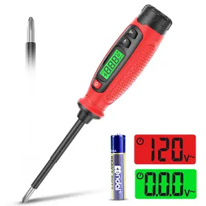 KAIWEETS Screwdriver with Voltage Tester, NCV , AC 3V-500V With LCD Alert Display, Live Wire Test, Wire Breakpoint Finder, Audible Alarm, Portable Electrical CircuitDetector Tool for Home & Pro Use, For DIY enthusiasts, Value Gifts for men, Red