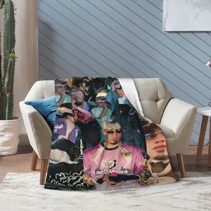 OMAR COURTZ Urban Art Collage Throw Blanket - All-Season Soft Flannel with Hip-Hop Culture Design, Graffiti Patterns & Vibrant Colors for Sofa, Bed, Office & Travel - Modern Home Decor Gift for Music Lovers, Sofa Cover, Durable Material, Highqua 725