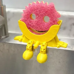 Viral Kitchen Sponge Holder Round Scrub Daddy Organizer Gag Gift for Sink Drying & Airflow Improvement