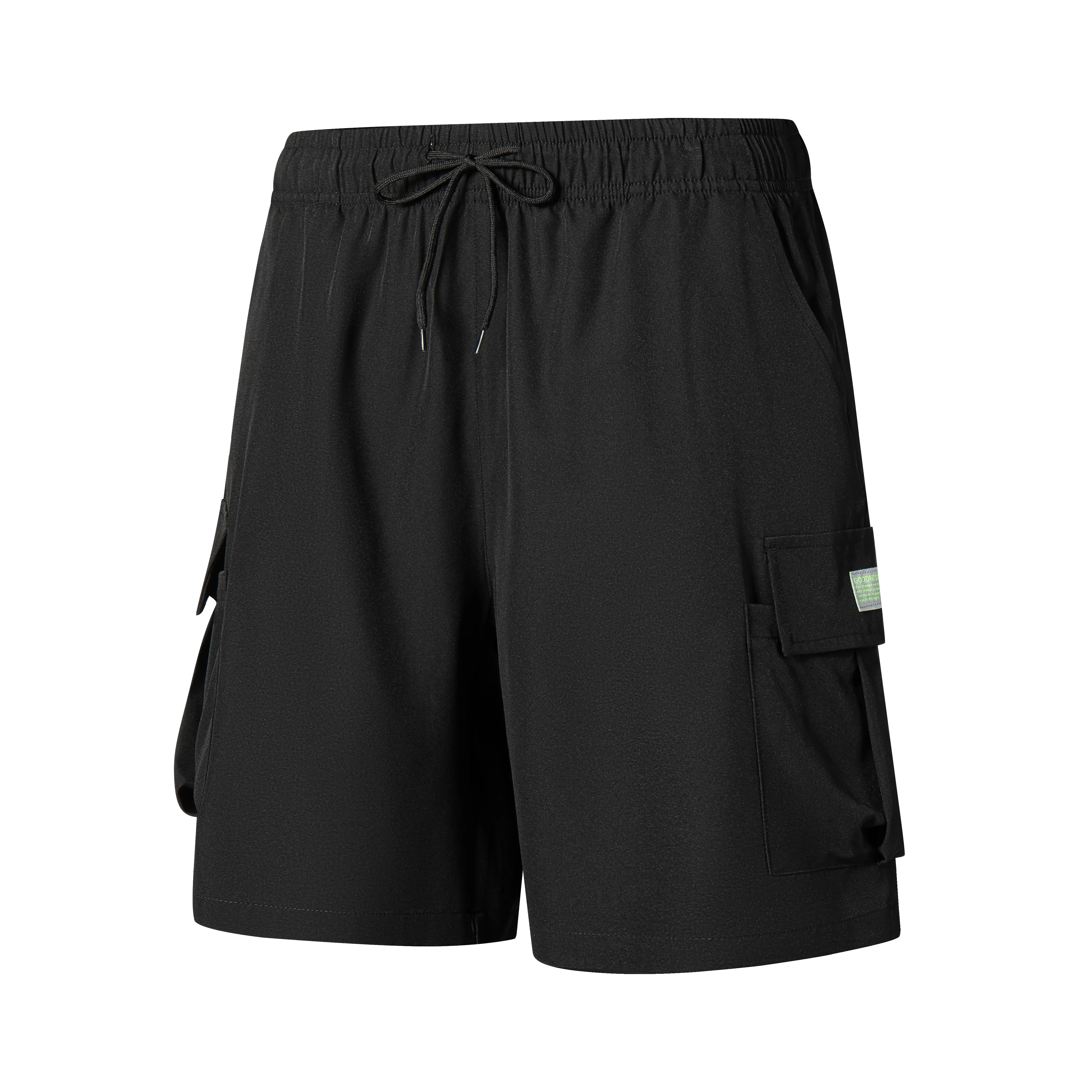 Men's Cargo Shorts – Quick Dry Lightweight Summer Pants, Elastic Waist Drawstring Athletic Shorts, Multi-Pocket Outdoor Hiking Bottoms with Reflective Patch, Casual Streetwear for Men