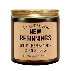 Fresh Start Candle - Scented Home Fragrance - New Beginnings Gifts for Women, Men - New Job, Divorce, Breakup, Chapter Present - Funny Valentines Day, New Home, Congratulations, People Moving Away, Relationship Gifts Tealight Candles
