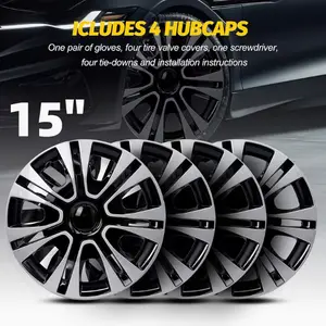 4pcs/Set 15Inch Sturdy All-Weather Wheel Rim Covers - Premium Protection, Easy Installation, And Enhanced Aesthetics, Universal Compatible with Sedan, Truck, SUV, Coupe