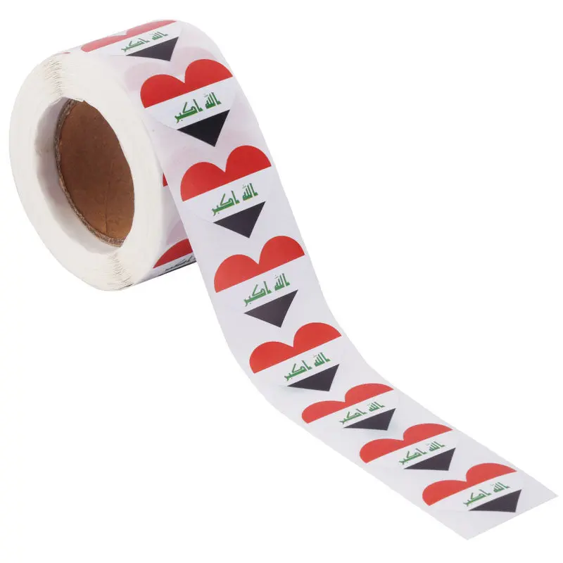 Iraq Heart Stickers * 500 Per Roll (1" x 1") 25mm x 25mm