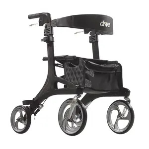 Drive Medical Nitro® Elite CF Carbon Fiber Rollator - Lightweight, High-Strength, Ergonomic Design with Wheels for Medical Mobility Support