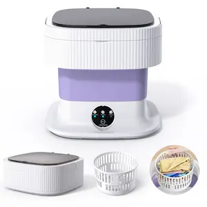 6L Foldable Washing Machine, Portable Compact Washer for Home Travel, Mini Laundry Machine for Small Loads