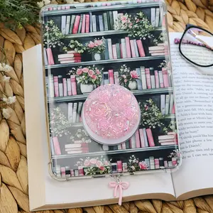 3-Piece Kindle Accessory Set for Clear Case - Flower Garden Shelf