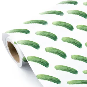 Pickle Wrapping Paper Roll - Mini 17 Inch x 16.5 Feet - Cucumber Print for Funny Pickle Gift Wrap - Perfect for Birthday & Special Occasions - High-Quality Thick Paper