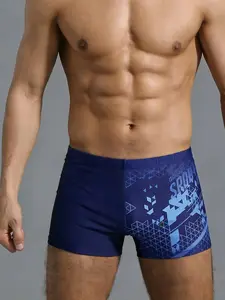 Men's New Print Briefs High Elastic Tight-Fitting Sports Swimwear Short Pants, Comfortable and Stylish Swimsuit for Men Swimming Trunks