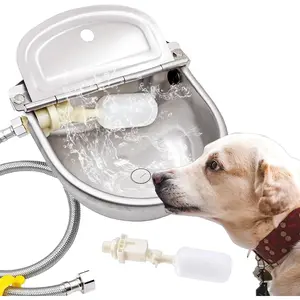 Automatic  Water Bowl Dispenser Large Size Pet Waterer Feeder Stainless-Steel Water Trough for Poultry and Small Livestock