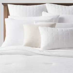 Threshold 12-Piece Comforter Set Micro-textured Solid OEKO-TEX, White, Queen