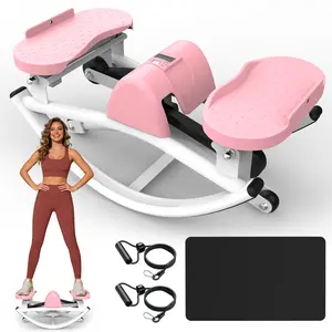 【SAVEYOUR】Lateral Stepper Machine with Resistance Bands & LCD Monitor - Stait Stepper for Home Cardio Workout, Low Impact Exercise for Legs, Hips, Glutes with Anti-Slip Mat