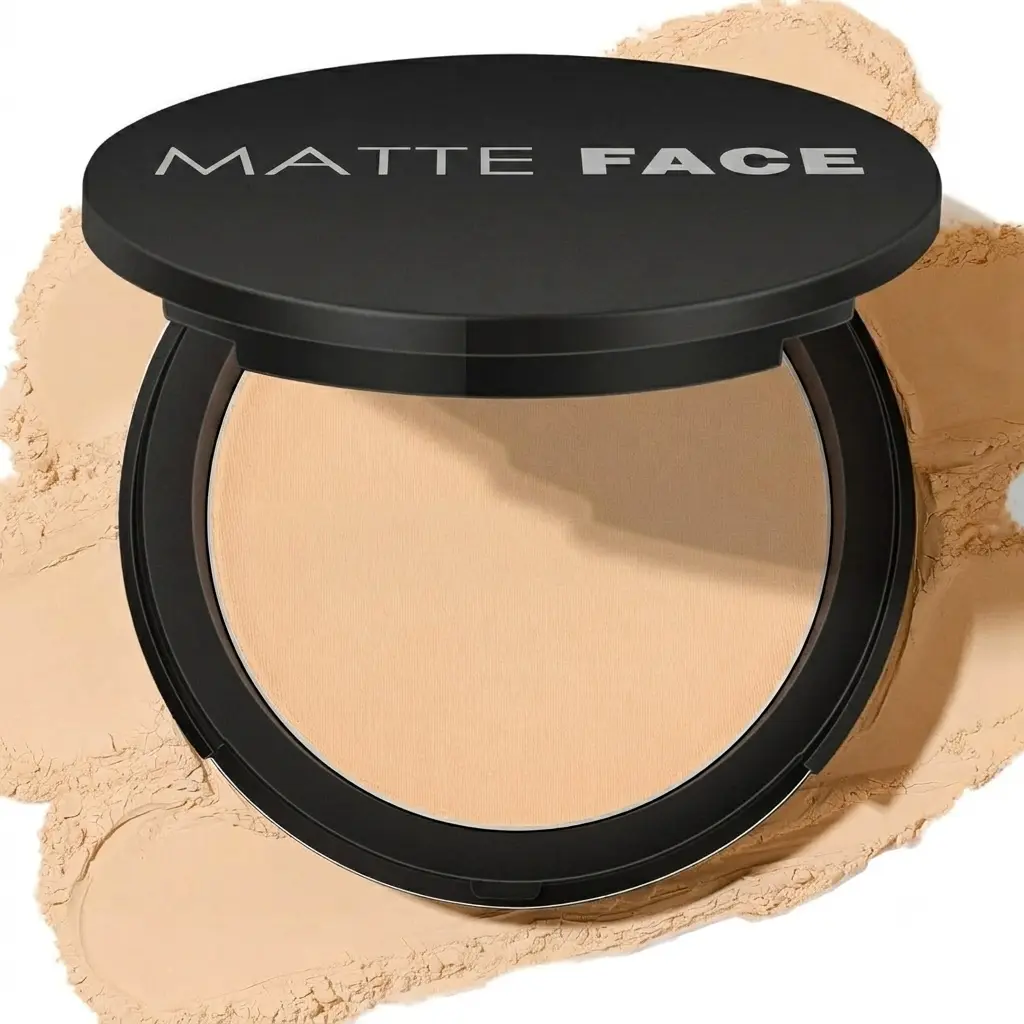 Flawless Pressed Powder, Control Shine & Smooth Complexion, Pressed Setting Powder Foundation Makeup, Portable Face Powder Compact, Long-Lasting Matte Finish, Beige