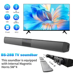 TV Soundbar Bluetooth Speaker: Suitable for Home Theater Audio, Smart TV, PC, Gaming, and Projectors. Supports Wireless Bluetooth Connection, USB, and Wired Audio Input. Features a Four-speaker, Four-driver Surround Sound System
