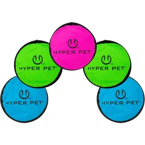 Hyper Pet Flippy Flopper 9" Flying Disc Soft Dog Toy, Floats in Water & Safe on Teeth, for All Breeds, Pack of 5 (Colors May Vary) Hyper Pet