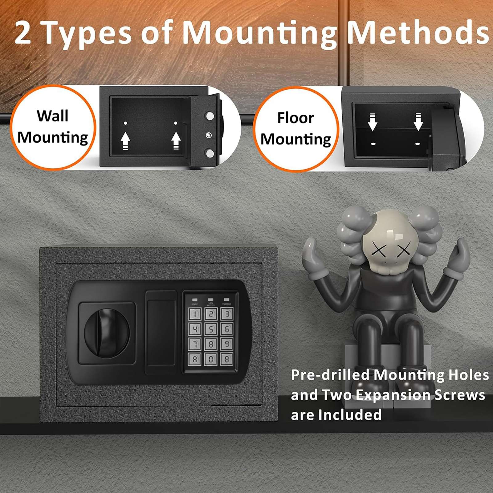 Mini Electronic Password Safe, Anti-theft Storage Lock Box, Ideal for Home Dorm Office Valuables Keeping, No Batteries