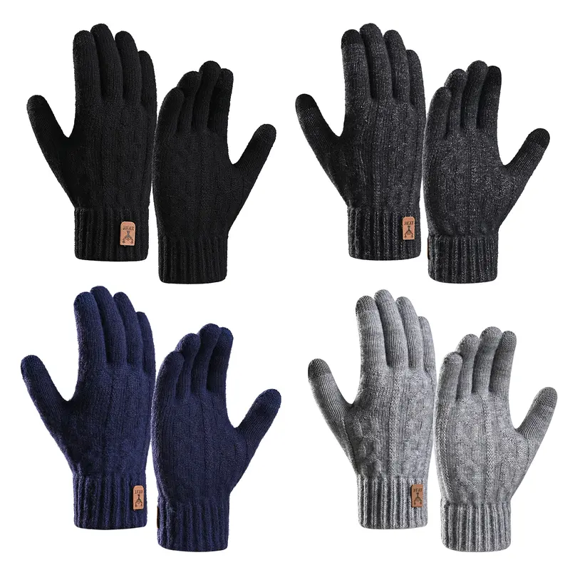 Merino Wool Gloves for Men & Women, Thermal Gloves With Touchscreen Warm Fleece Liner for Winter Cold Weather
