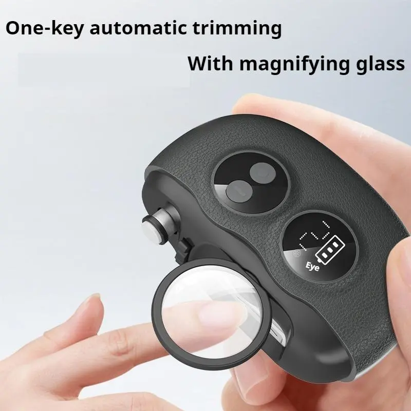Electric Nail Clipper 3 in 1 Automatic Trimmer with Magnifying Glass HD Digital Display Nail Catcher 2 Modes USB Rechargeable