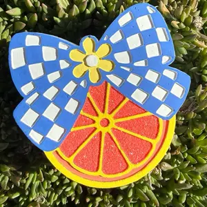 Grapefruit with bow vintage car freshie air freshener