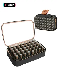 Clear Nail Polish Organizer Holds 40 bottles(15ml-0.5fl.oz) Multifunctional Case, Travel Makeup Bags, Portable Travel Nail Tech Carrying Bag for Storage Display, Vanity Bag Organizer, Travel Essentials