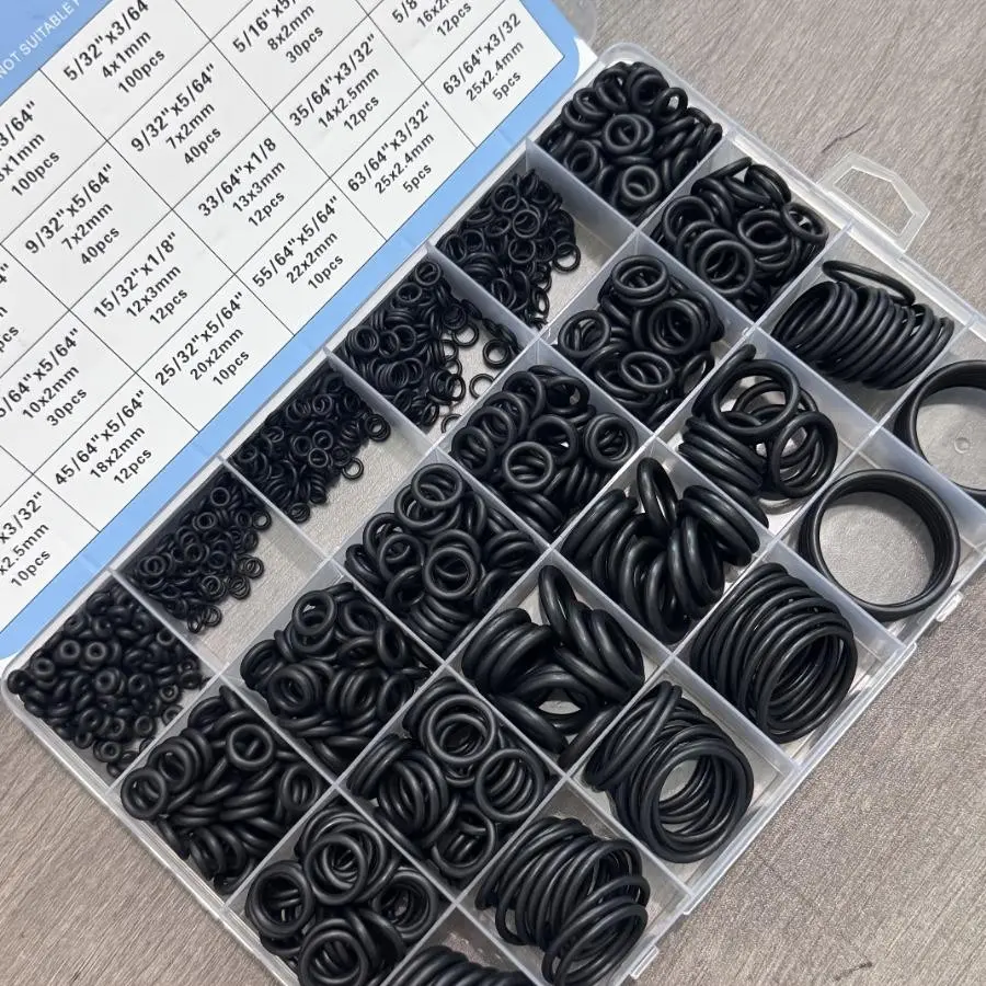 950-Piece Heavy-Duty Nitrile Rubber O-Ring & Gasket Seal Kit (20 Sizes), Multi-Purpose Industrial O-Rings with Compatibility for Car, Pneumatic, Plumbing, DIY Repair Parts