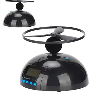 Digital LED Flying Alarm Clock with Snooze Loud Bedroom Gadget for Heavy Sleepers 5.51x2.36 Inch Black