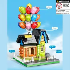 Balloon House Building Block Model Set, Collectible Decoration Display Piece, Beautiful Boxed Holiday Birthday Gift, Beautiful Packaging, Collectible Item