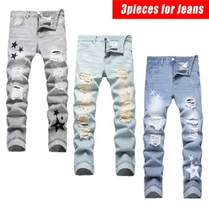 3 Pack Fashion Slim Straight Jeans For Men，Casual Street Style With 5 Pocket (Sizes, 28-38)