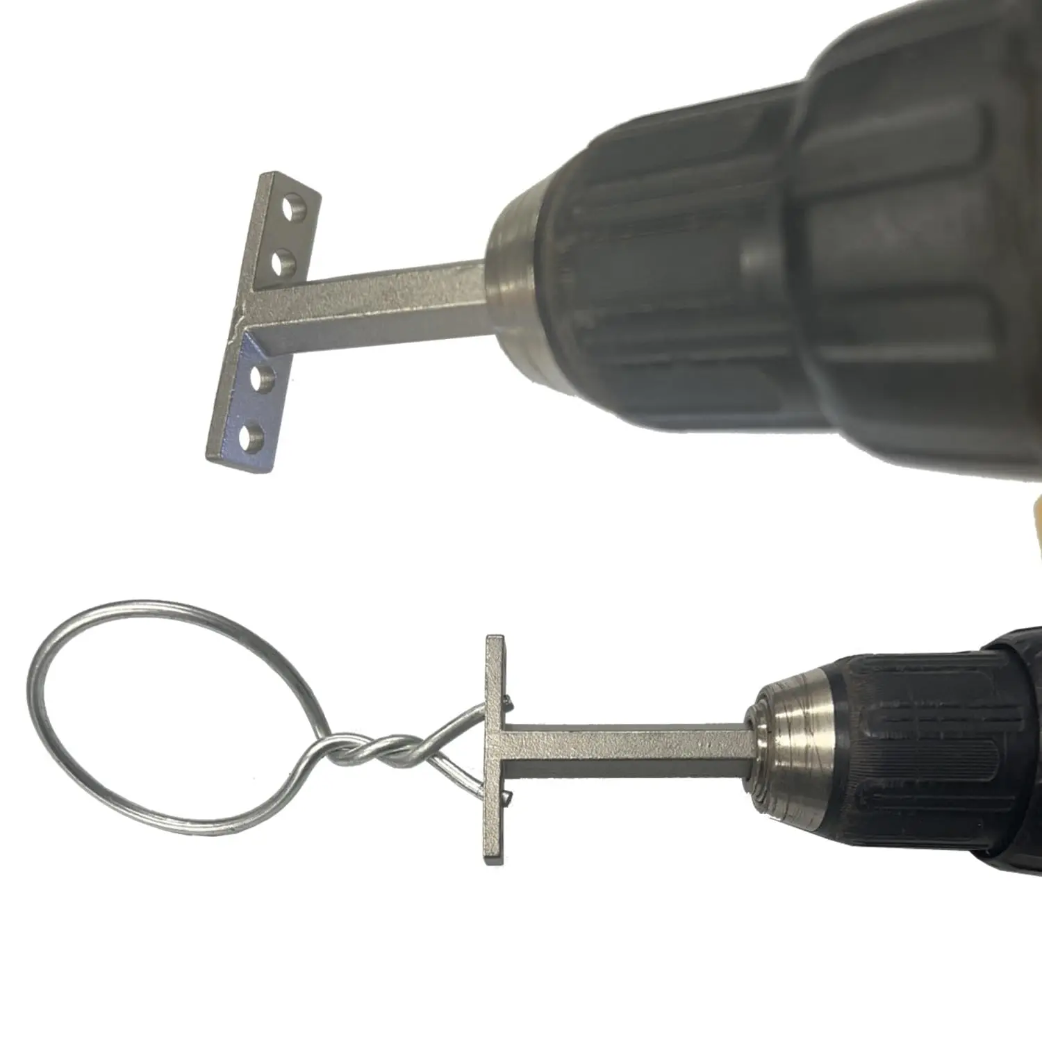 Keyfit Tools Wire Twister Fence Wire Twisting Tool Drill Power Installation Chain Link Wire Rebar Tie Up To 3/16" 7 gauge Wire ~Professional Grade 416 Heat Treated Heavy Duty Stainless Steel