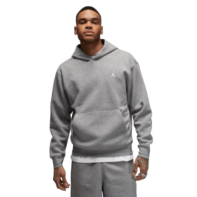 Air Jordan Men's Essentials Pullover Hoodie, Comfy Long Sleeve Sweatshirt in Plush Cotton Fleece with Embroidered Logo, Sweatshirts, Pocket, Plain, Soft, Smooth, Simple, Tops, Longsleeves, Menswear, Casual, Logos, Cotton Blend