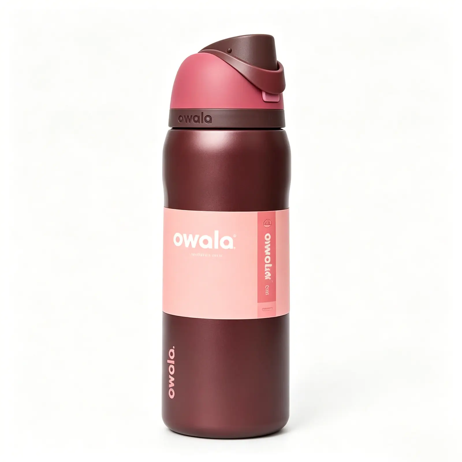 Owala Freesip 32oz Stainless Steel Water Bottle with straw - Black Cherry