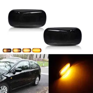 2PCS Sequential Amber LED Side Marker Signal Lights For JDM Honda Jazz FIT 2002-2016 Replace OEM 34301-S5H-T02 , 34301-S5A-003 , 34301-S5A-013