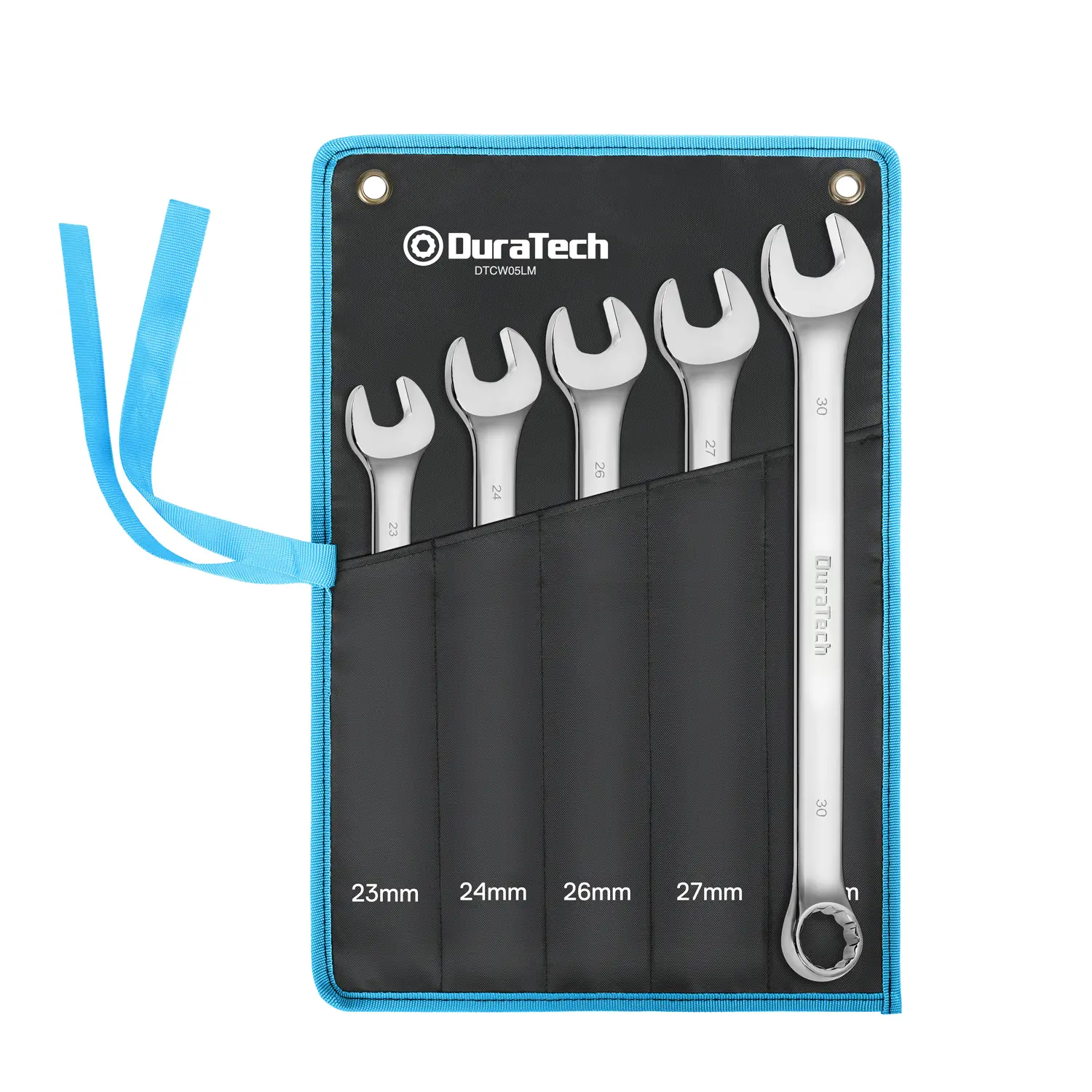 #fathersdaygift DURATECH Long Pattern Combination Wrench Set, Metric, 5-Count, 12 Point, CR-V Steel, with Pouch