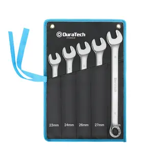 #JumpstartSale DURATECH Long Pattern Combination Wrench Set, Metric, 5-Count, 12 Point, CR-V Steel, with Pouch