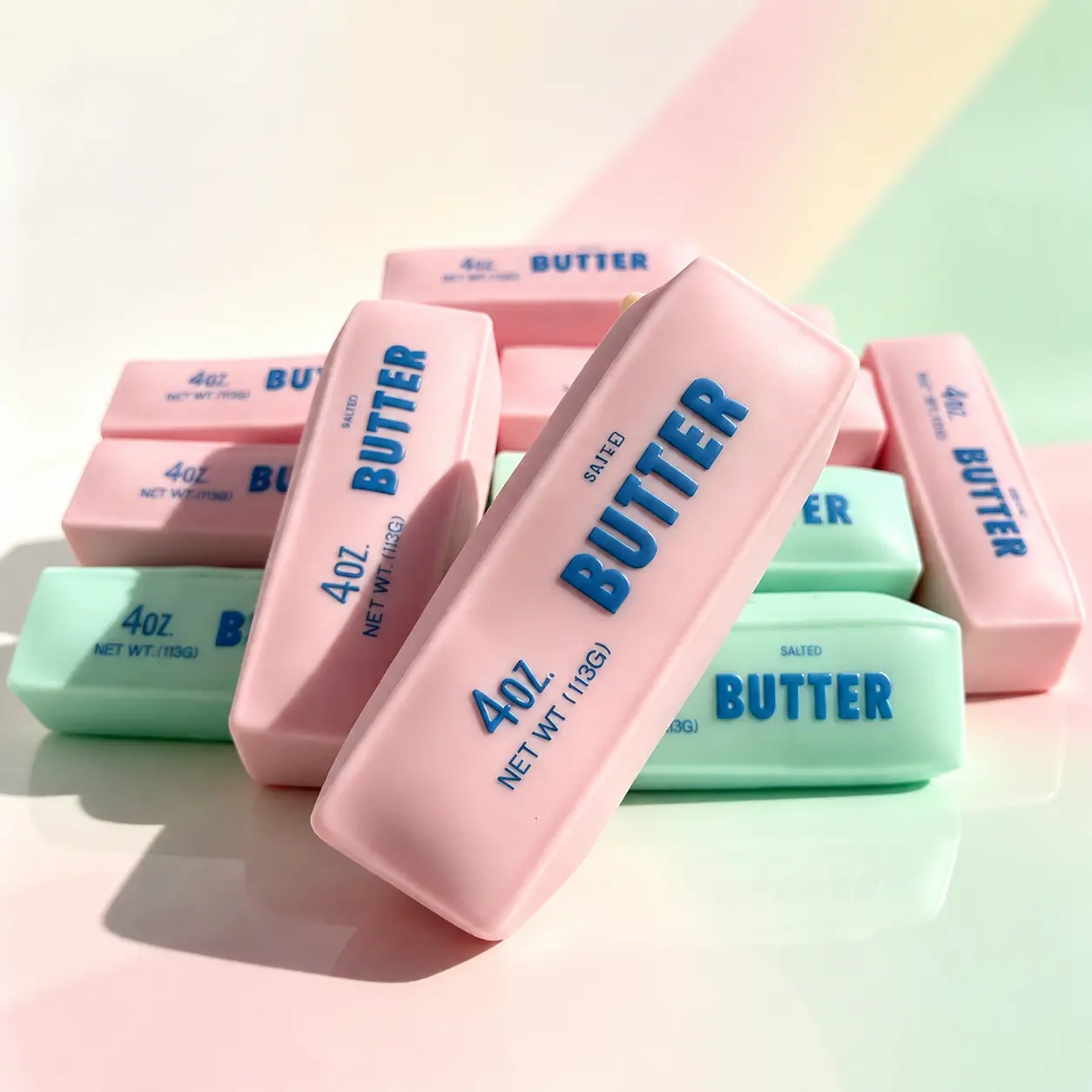 1pcs Crunchy Cheese Squishy - Soft Butter Squeeze Sensory Fidget Toy, Desk Accessories, Squishies for Stress Relief, Fun Gift for Kids Teens, Crunchy Squishy