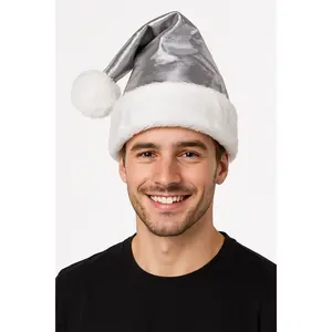 Shimmering Silver Santa Hat