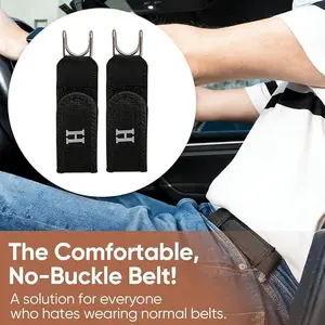 No Buckle Elastic Stretch Belt for Men & Women, Adjustable Buckleless Belt Hook, Invisible Unisex Belt for Men & Women Jeans, Casual & Work Pants