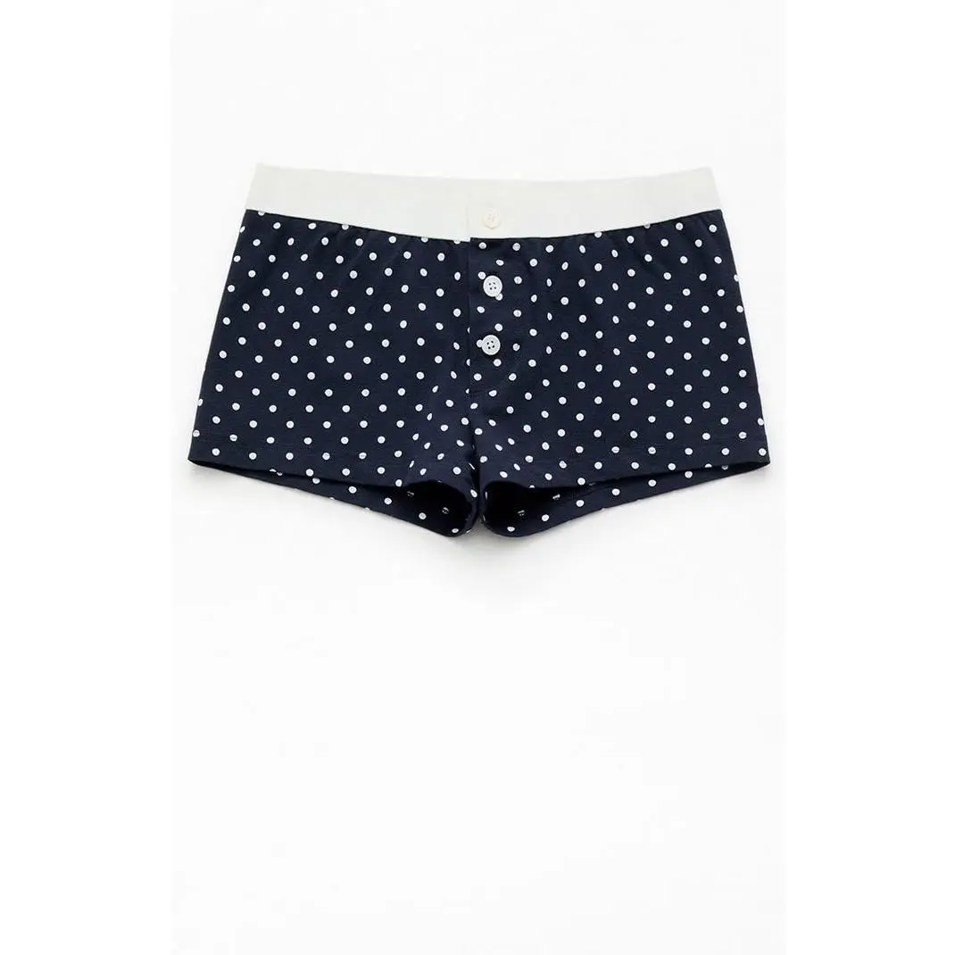 John Galt Women's Black & White Polka Dot Boy Short Underwear