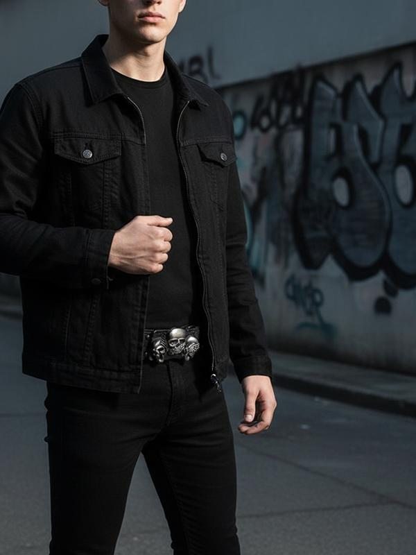 Unisex Skull Head Design Belt, Unique Style Leather Waistband, Fashion Personalized Clothing Accessory, Men and Women Belts, Trendy Exquisite Belt